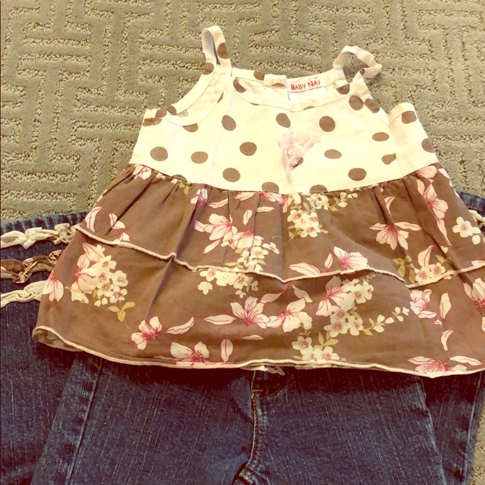 Baby Nay 4T set Jeans Blouse floral